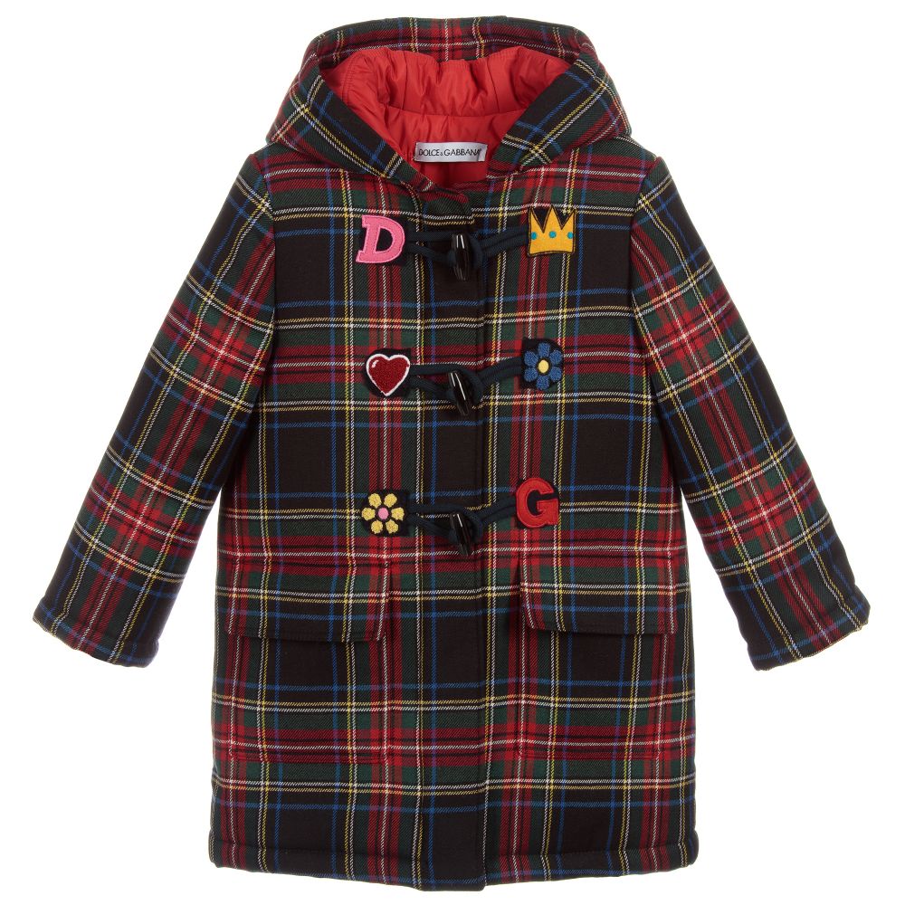 Girls Check Tartan Coat