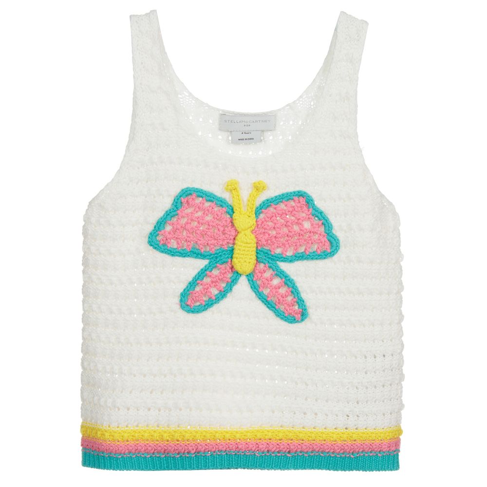 Girls Butterfly Crochet Top