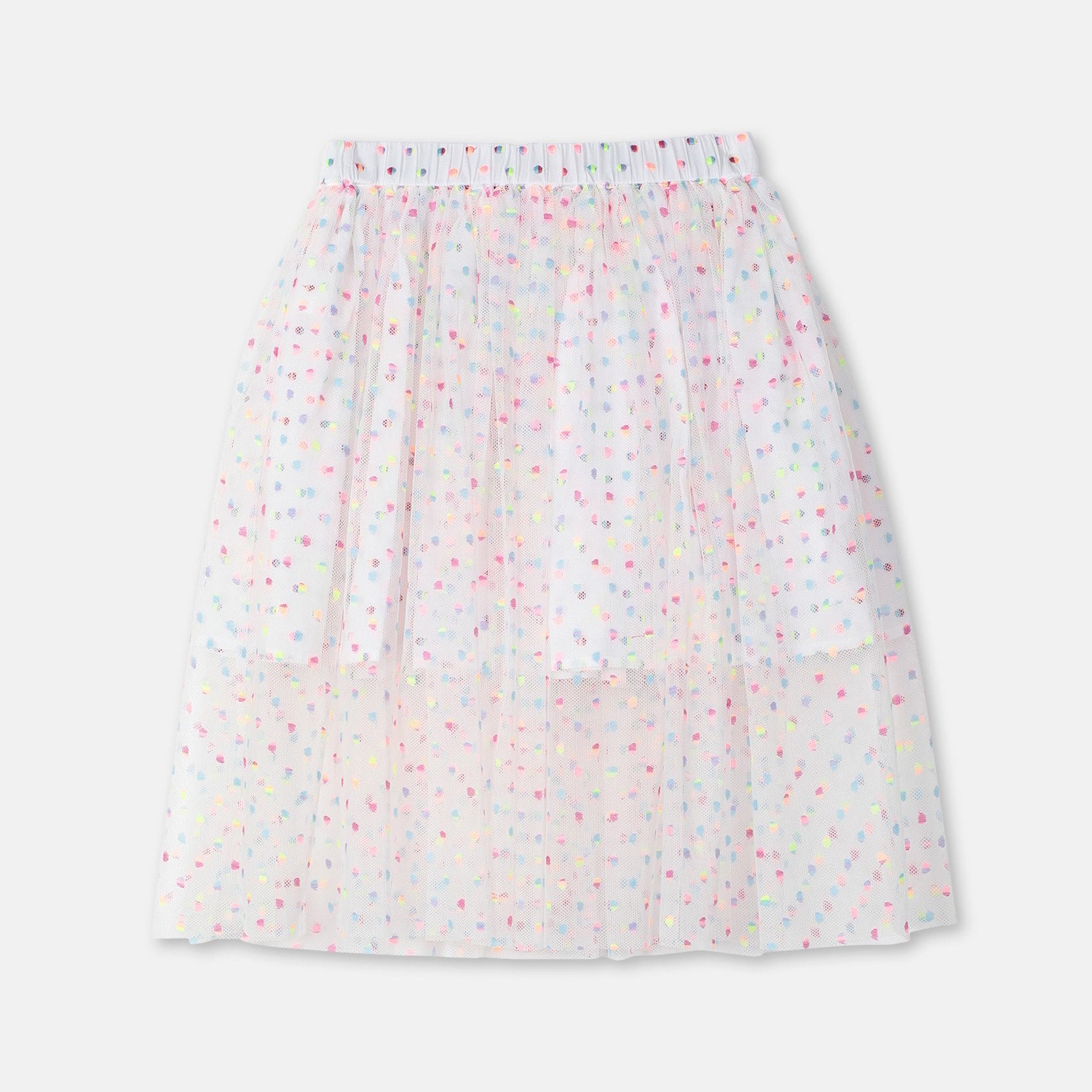 Girls Multicolor Dots Tulle Skirt