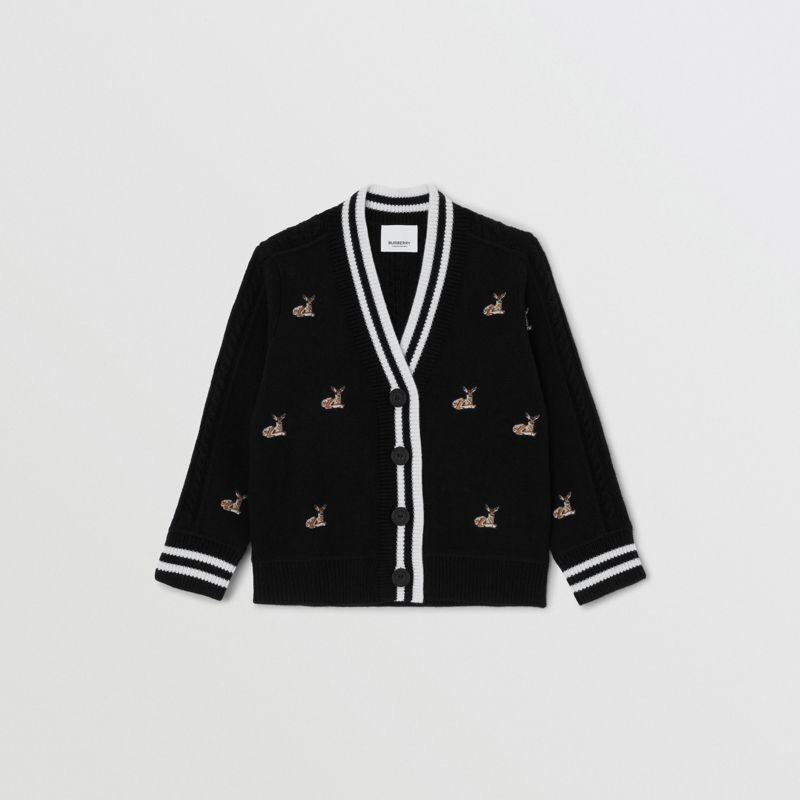 Girls Black Knit Cardigan