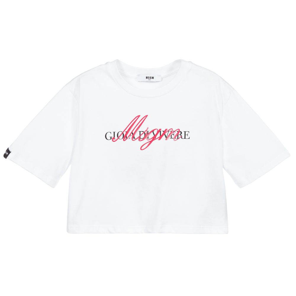 Girls White Logo T-Shirt