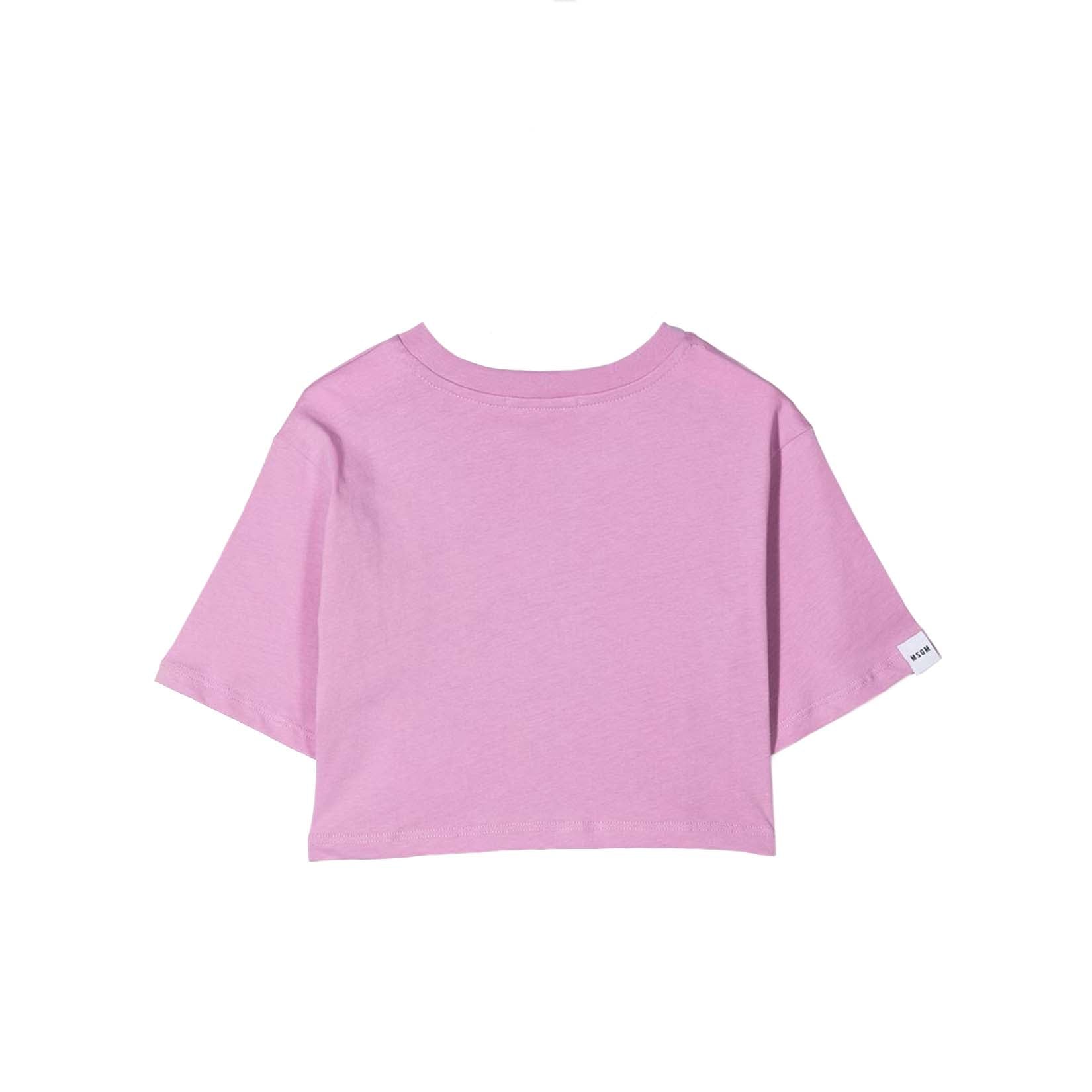 Girls Lilac Logo Cotton T-Shirt