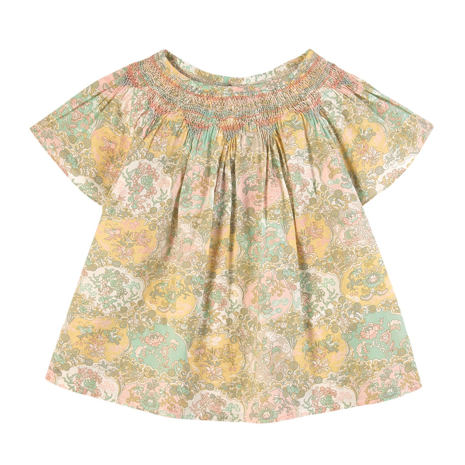 Girls Yellow Floral Cotton Top
