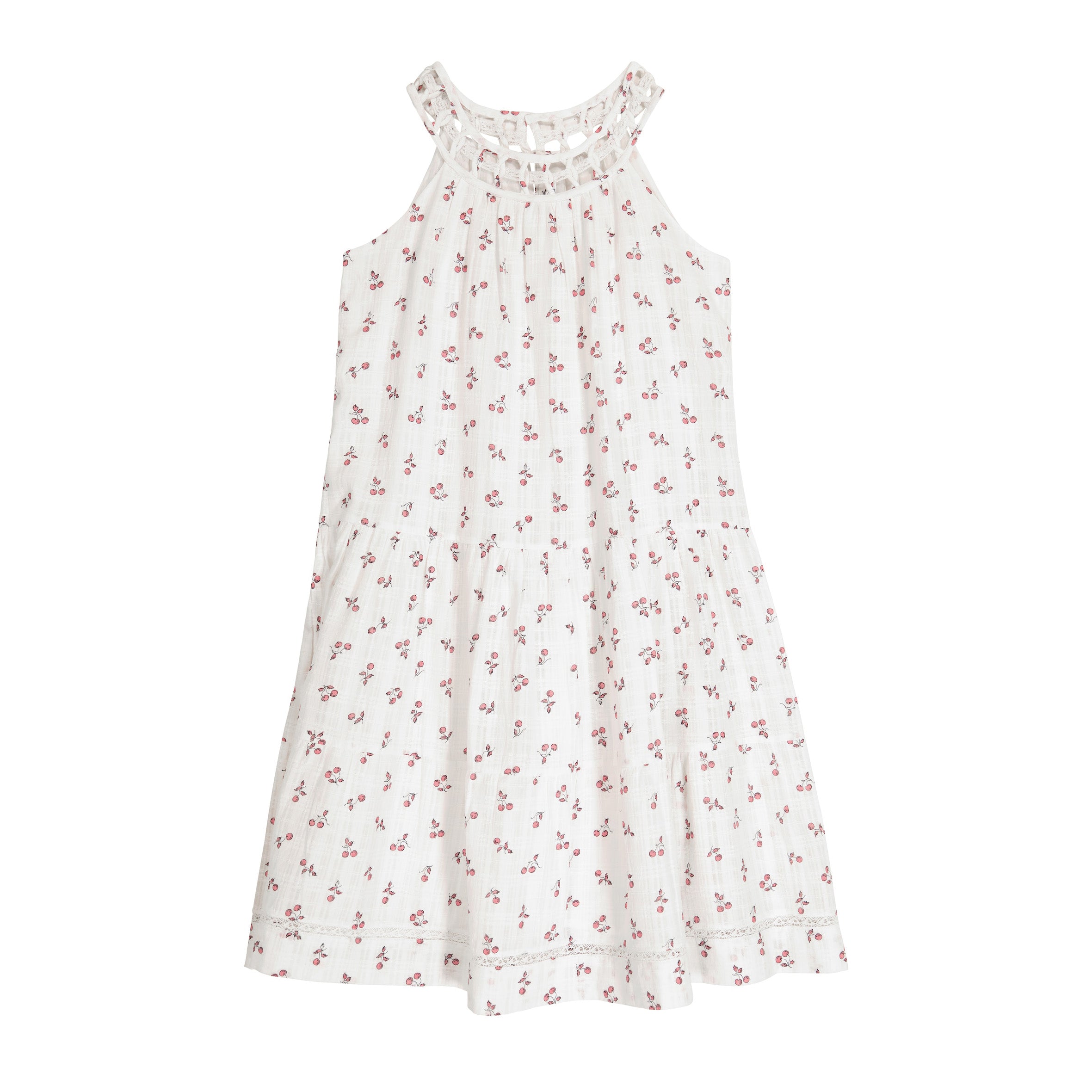 Girls Pink Printing Cotton Dress