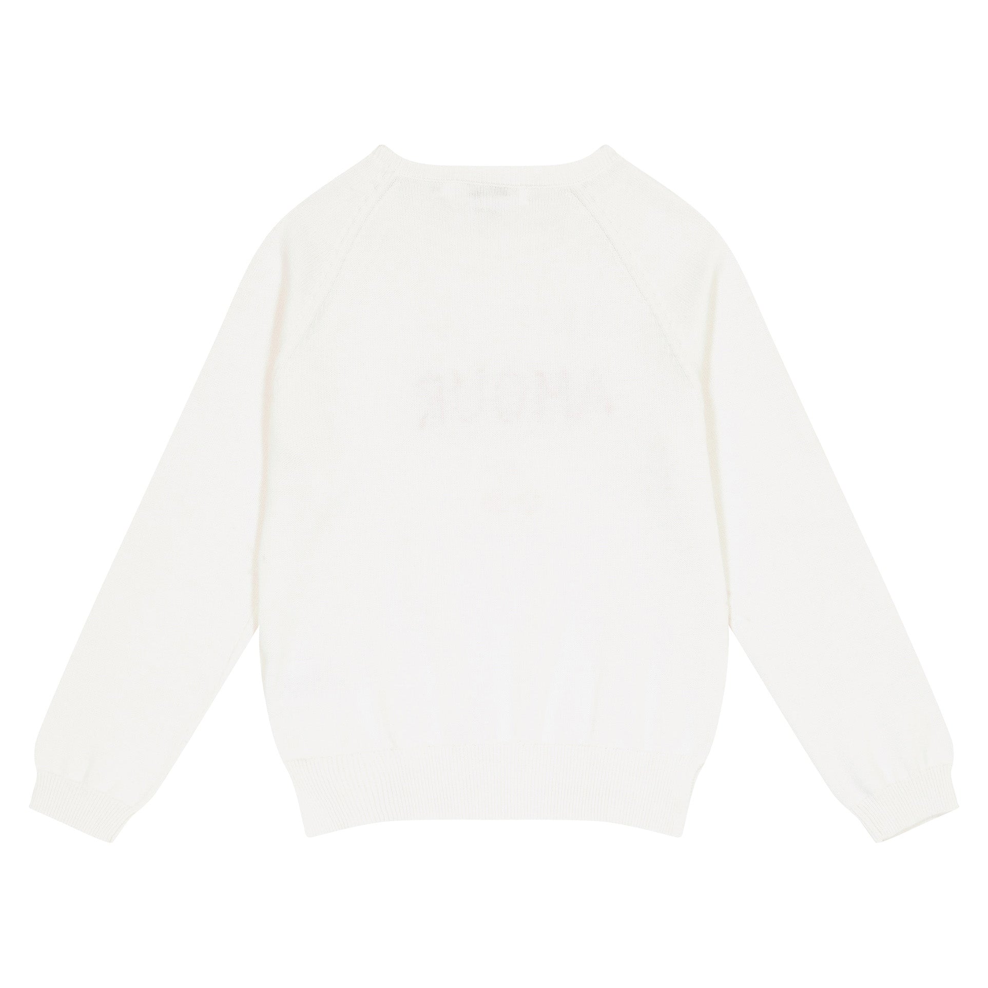 Girls White Logo Cotton Sweater