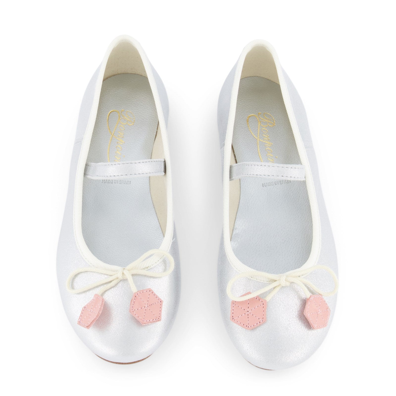 Girls Sliver Caprine Leather Shoes
