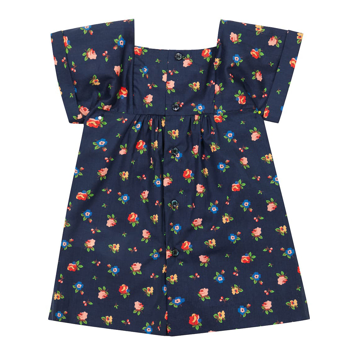 Baby Girls Navy Floral Cotton Dress