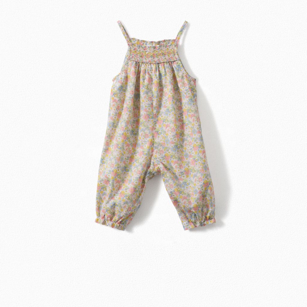 Baby Girls Pink Floral Cotton Trousers