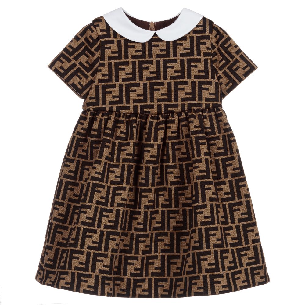 Robe bébé fille marron avec logo FF