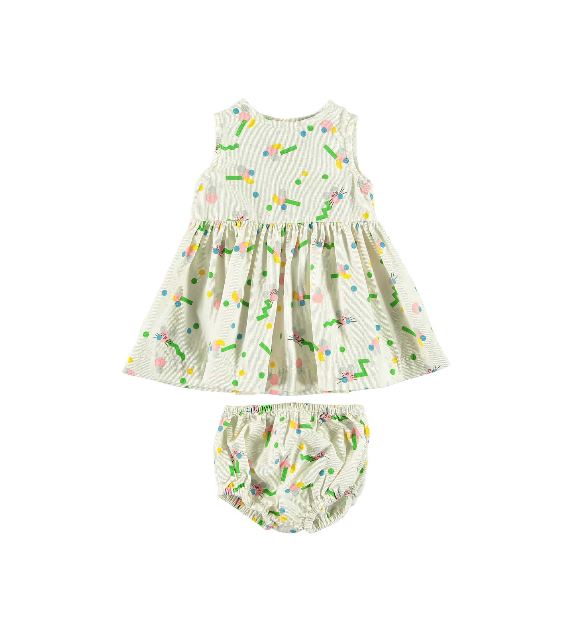 Baby Girls Ivory Mice Cotton Dress Set