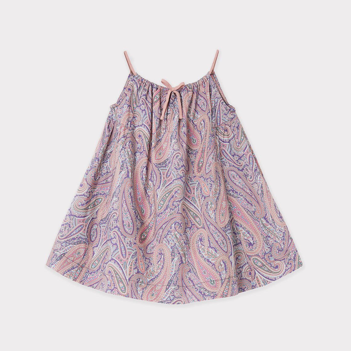 Girls Pink Printing Cotton Dress