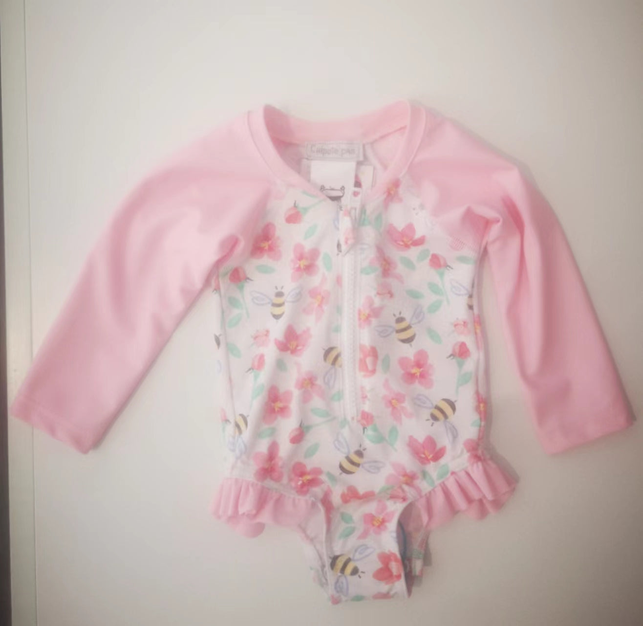 Baby Girls Pink Floral Swimsuit