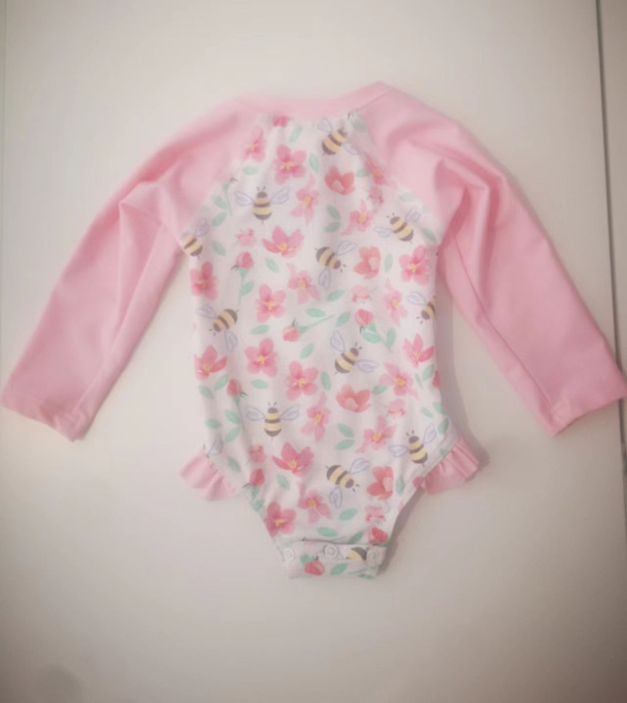 Baby Girls Pink Floral Swimsuit