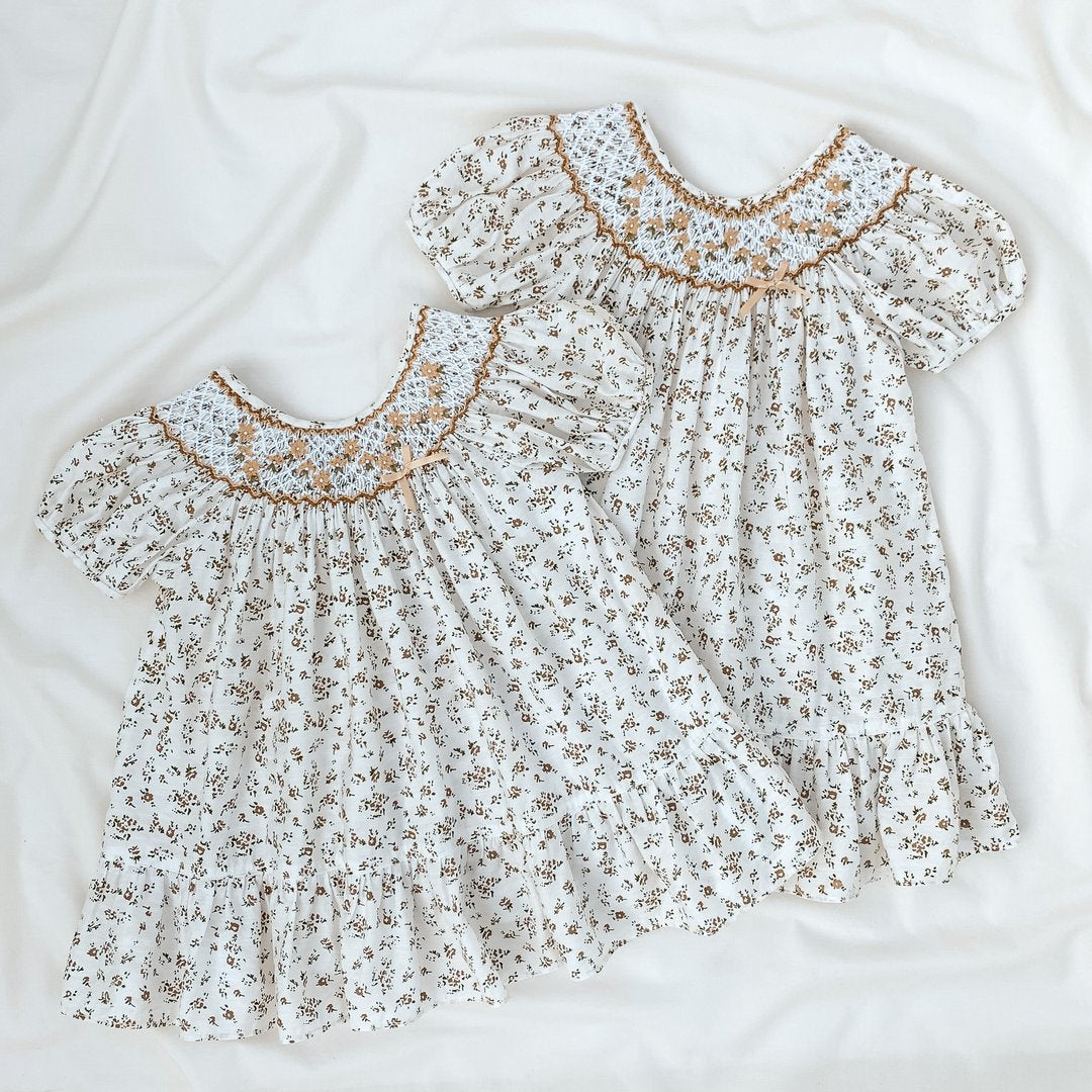 Girls White Floral Dress