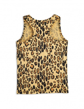 Girls Beige Basic Leopard Vest