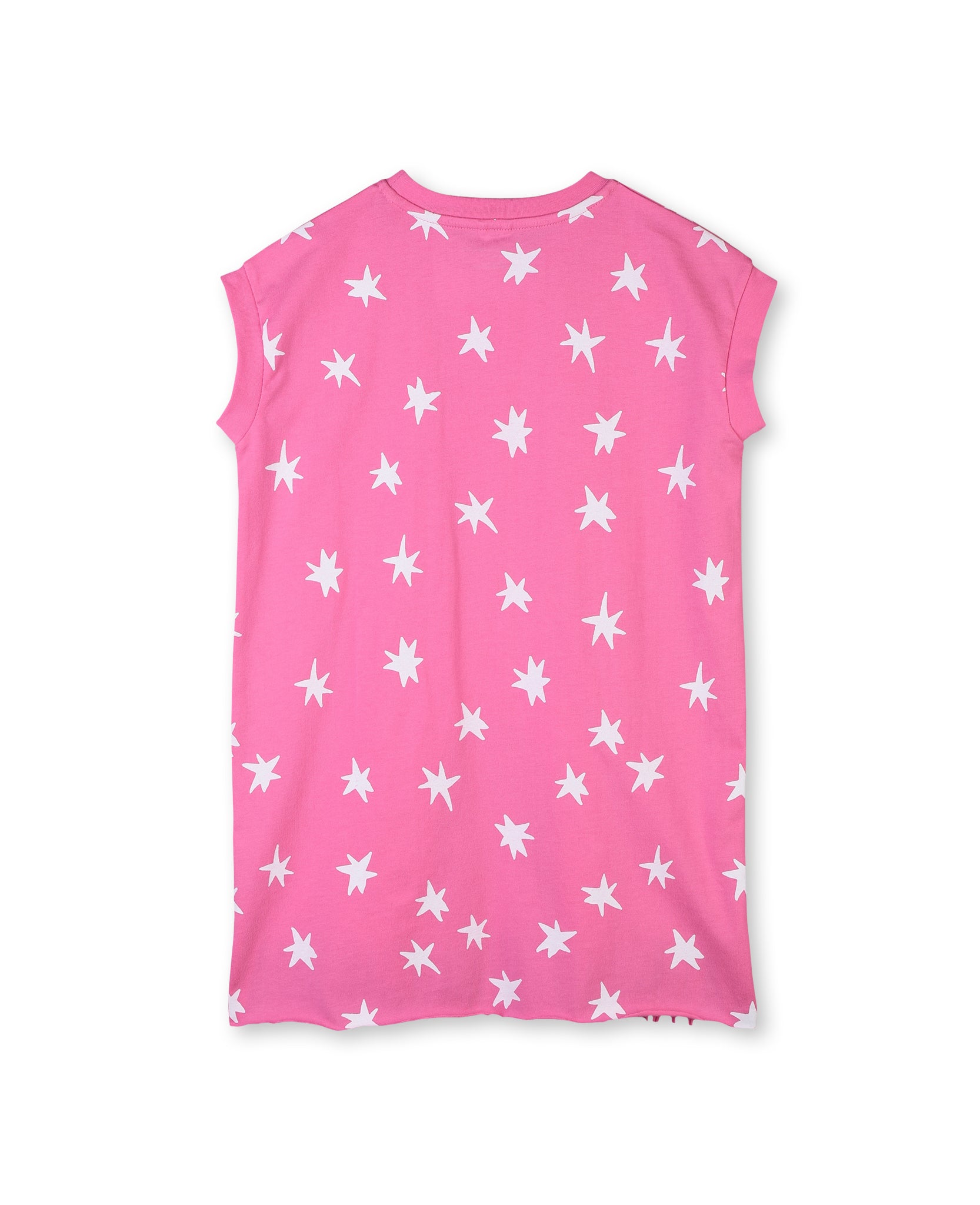 Girls Pink Rainbow Stripe Cotton Dress