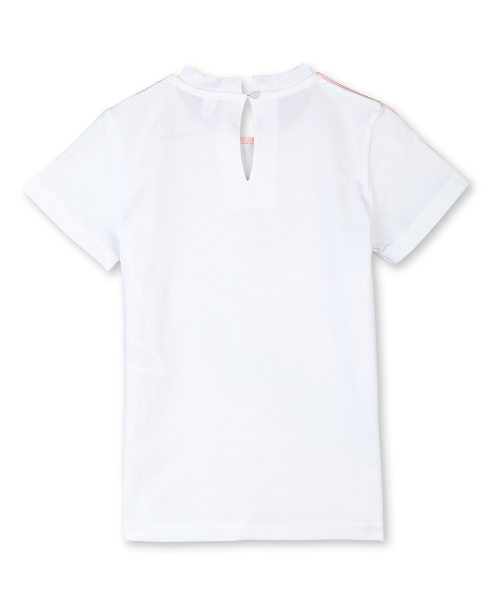 Girls White Rainbow Watercolor Cotton T-shirt