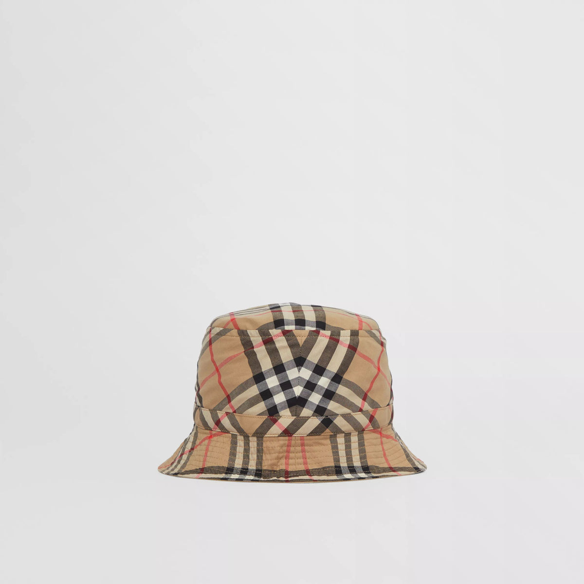 Chapeau en Coton à Carreaux Beige pour Garçons et Filles