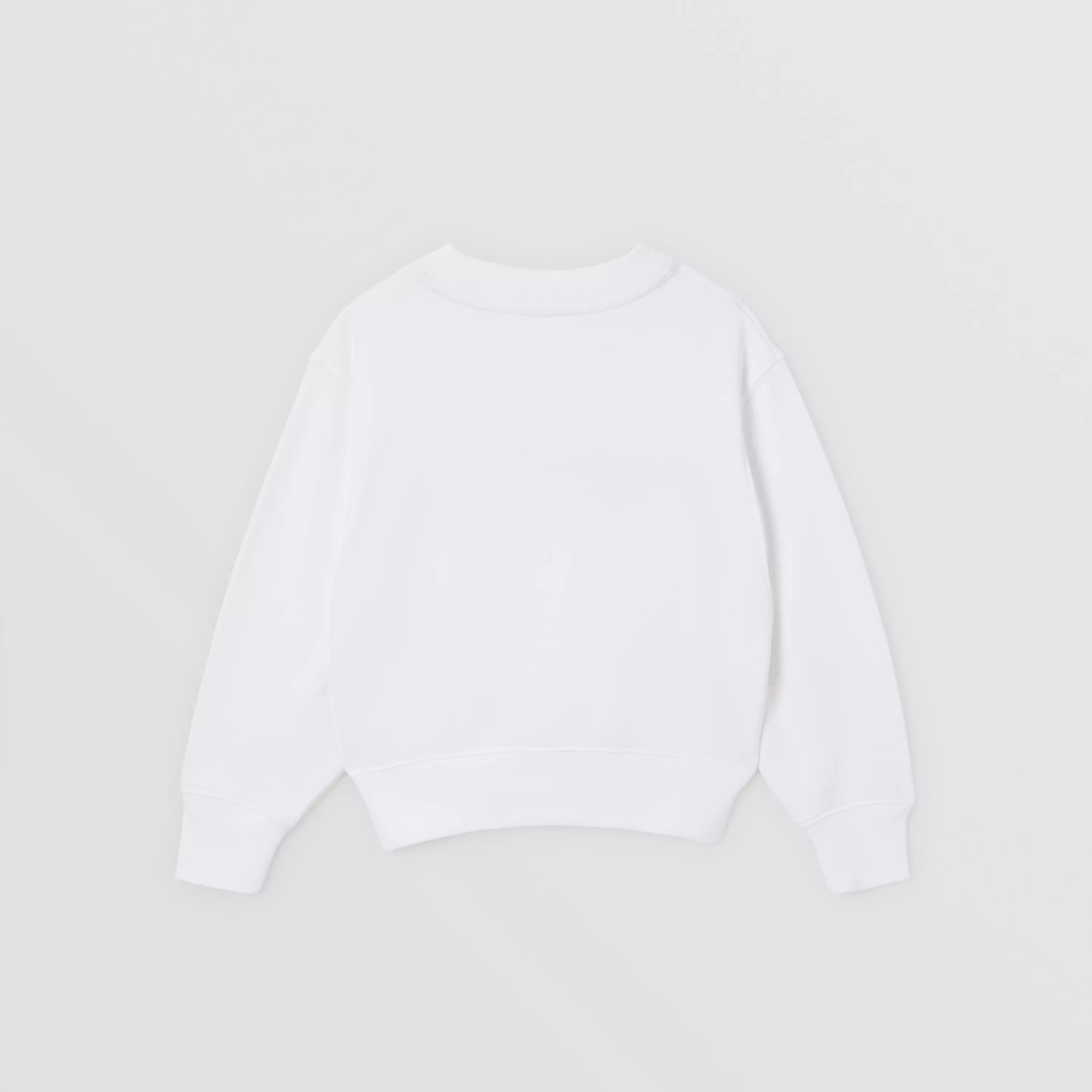 Girls White Logo Cotton Sweatshirt