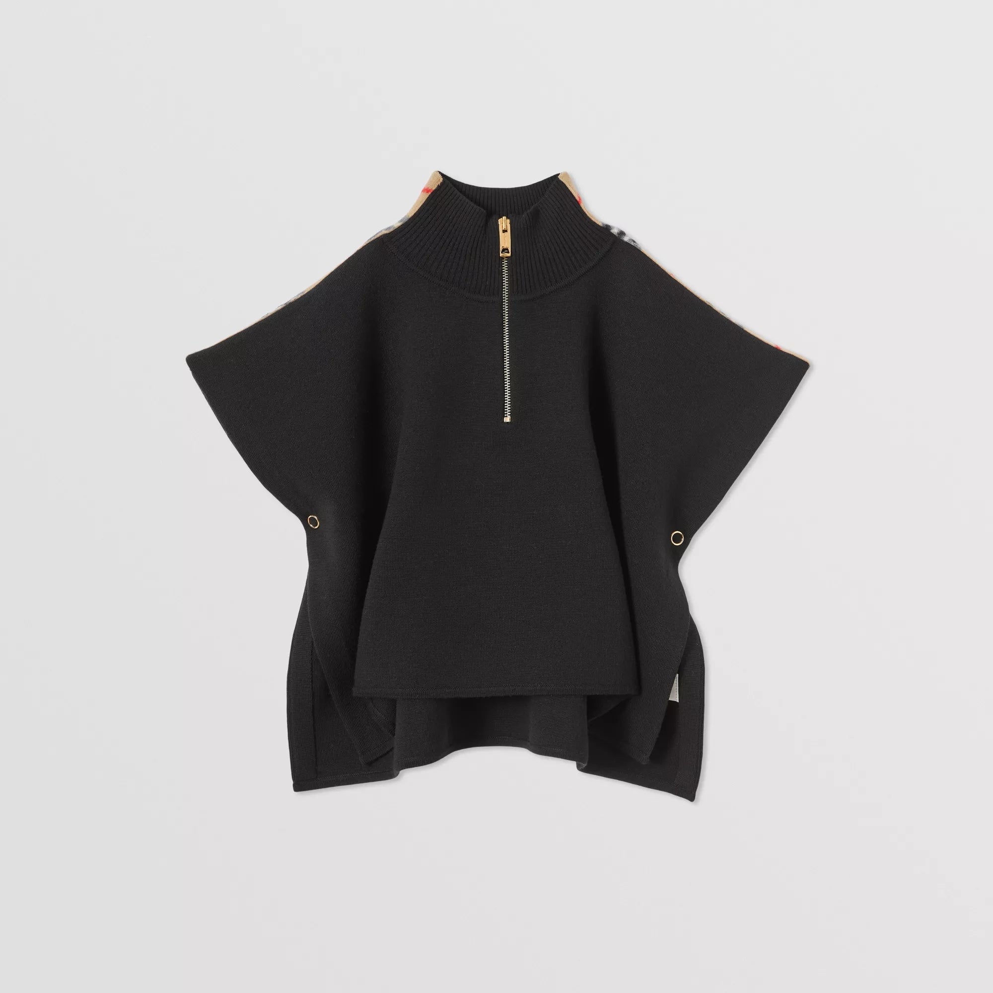 Girls Black Wool Cape