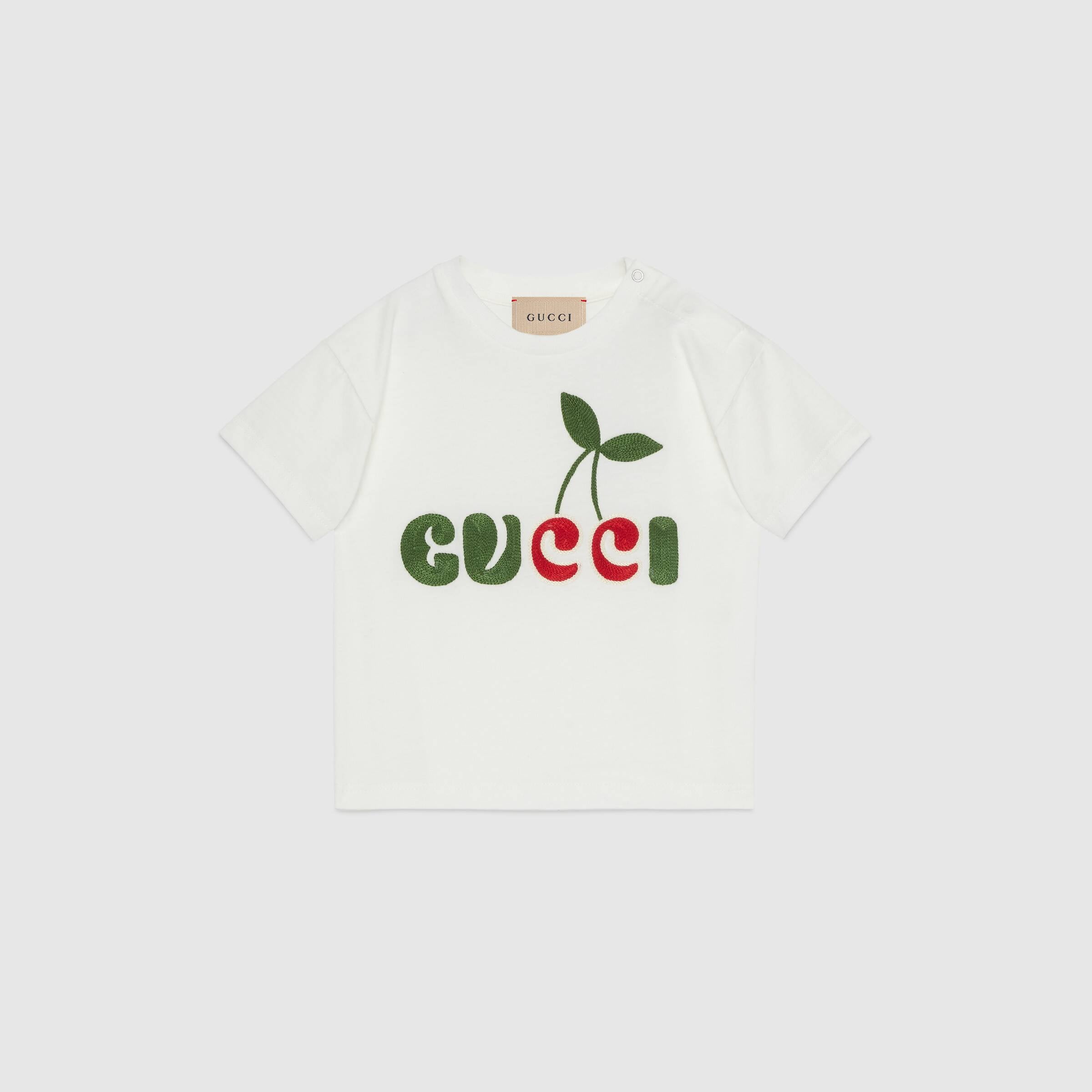 Baby Girls White Logo Cotton T-Shirt