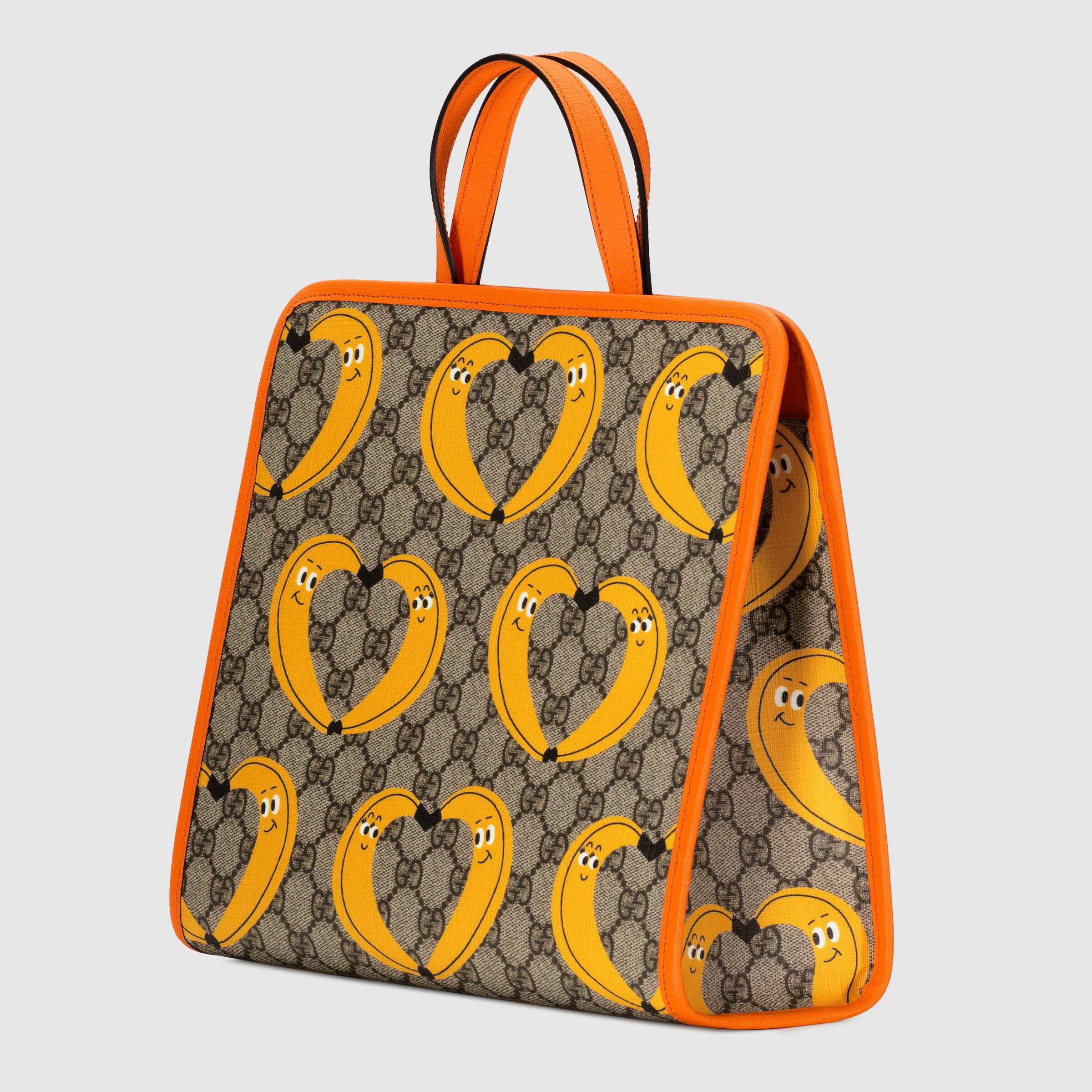 Girls Beige Banana Printed Handbag