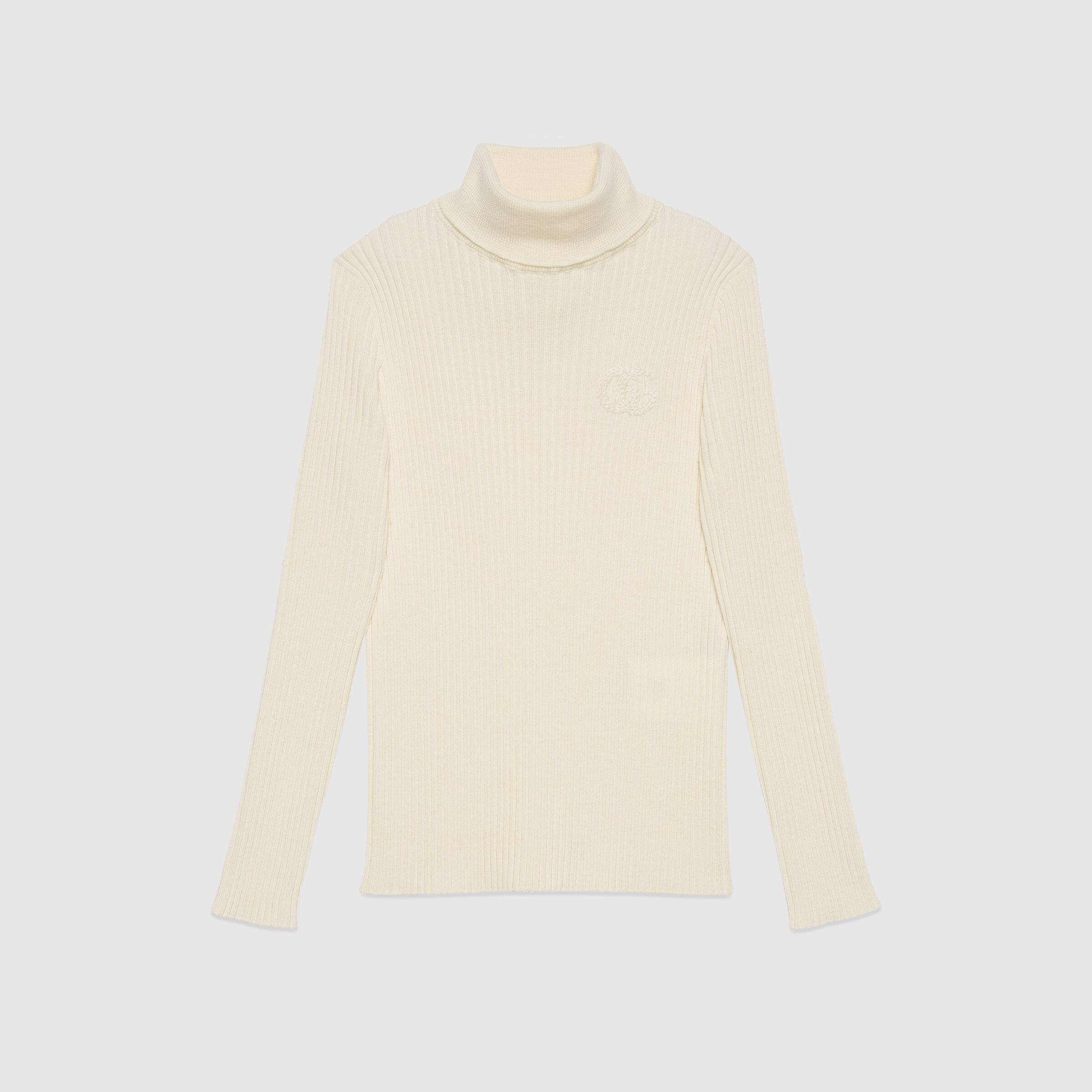 Girls Ivory GG Logo Wool Sweater