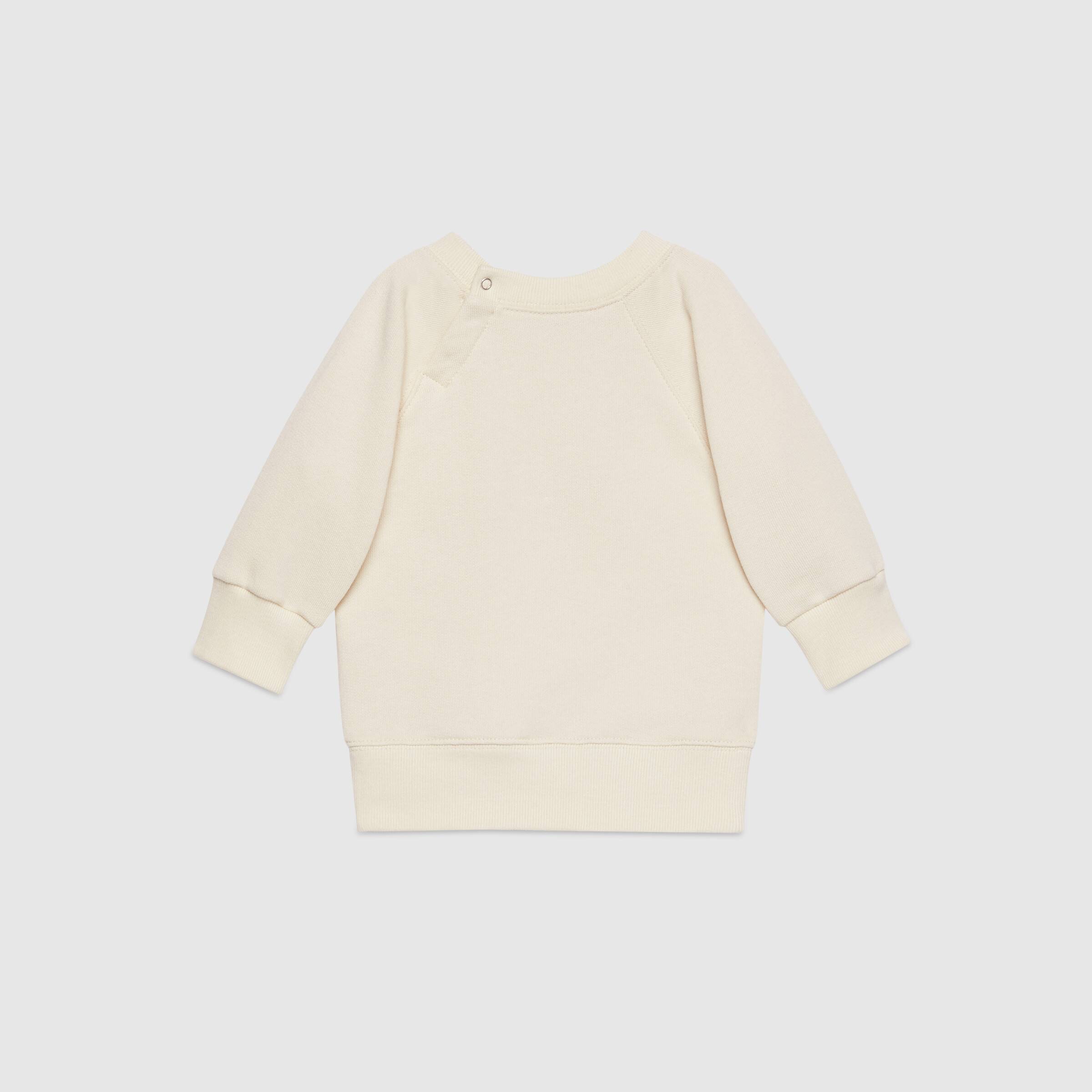 Baby Girls White Printed Cotton Sweatshirt