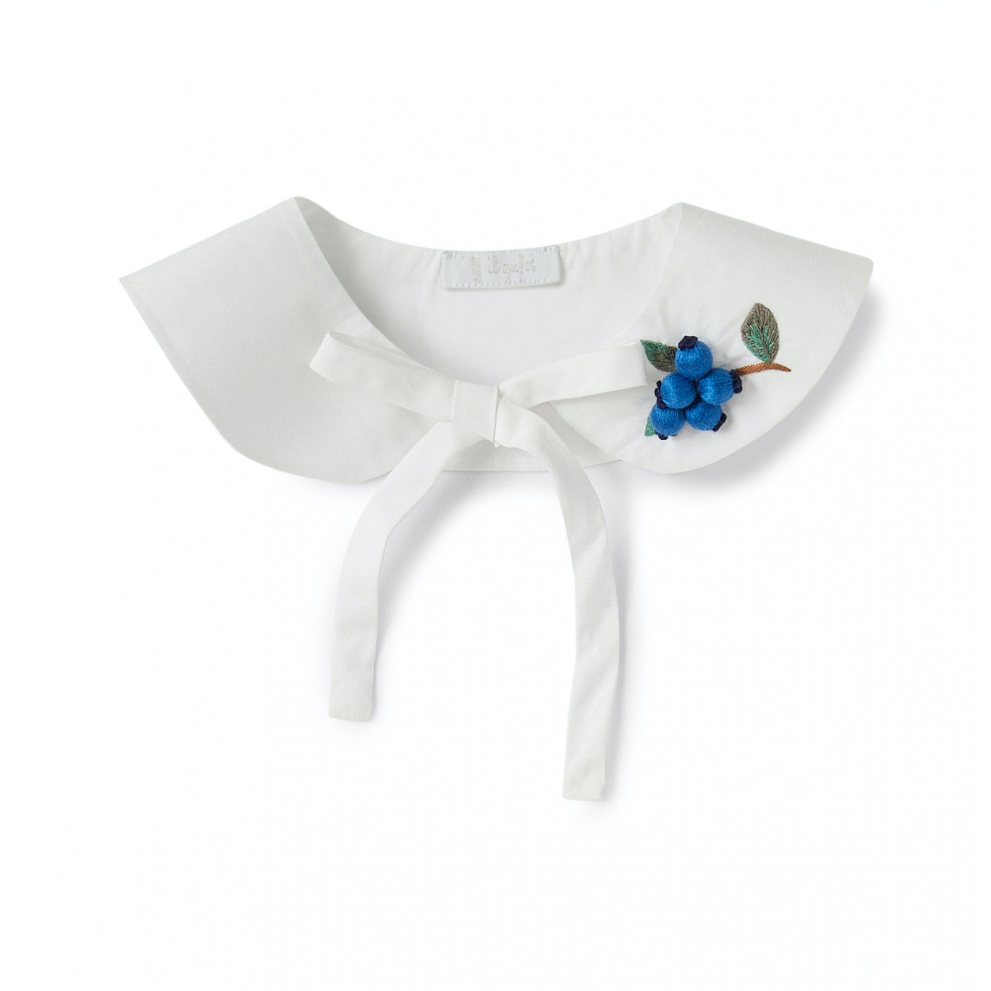 Girls White Embroidered Detachable Collar