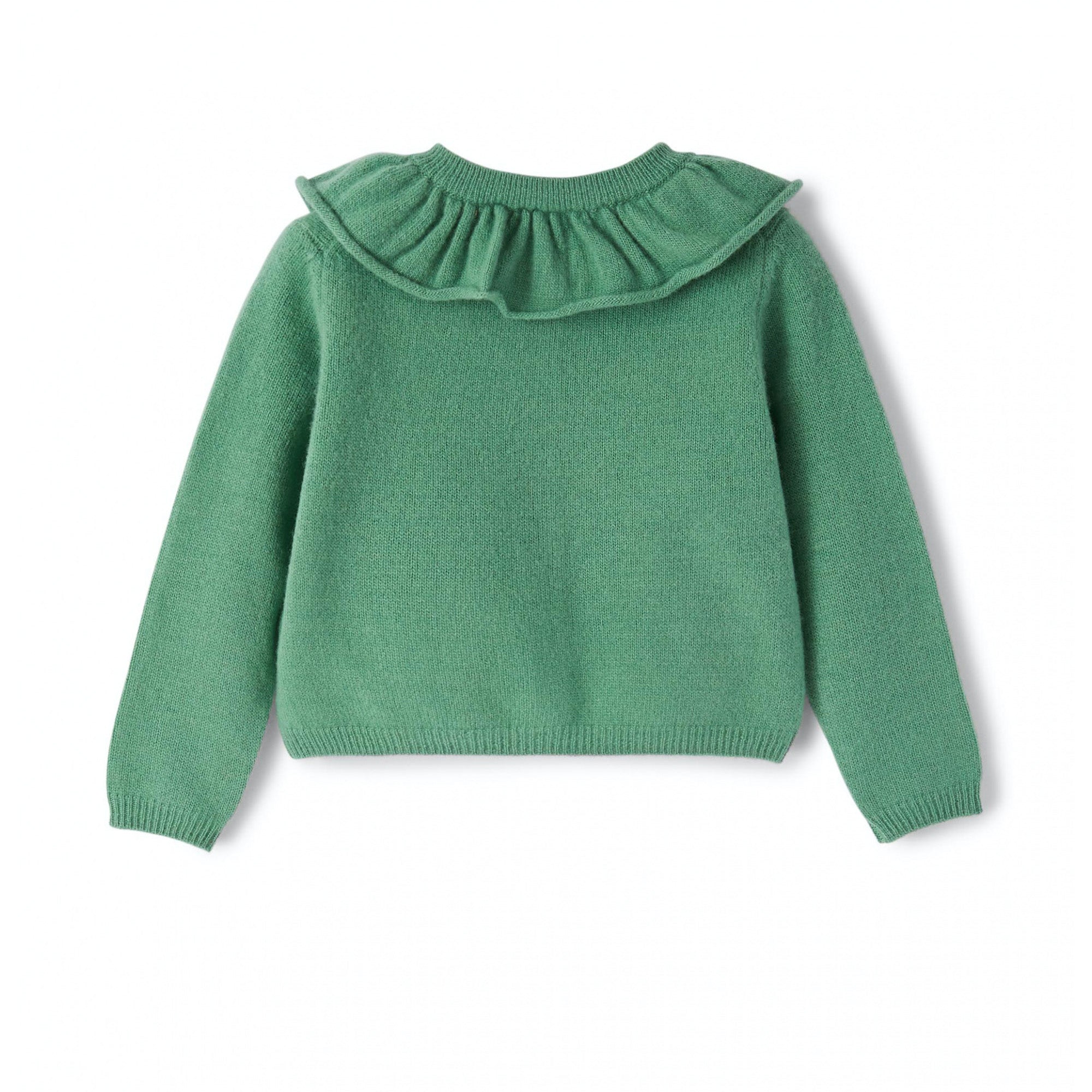 Girls Green Wool Cardigan