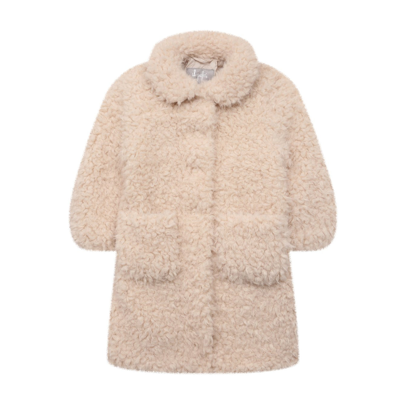 Girls Beige Faux Fur Coat