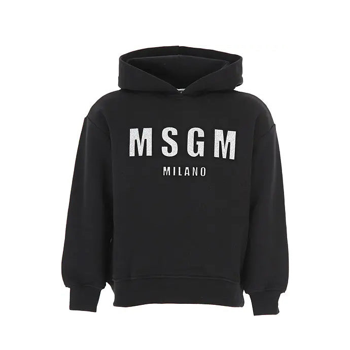 Girls Black Logo Hooded Sweatshirt