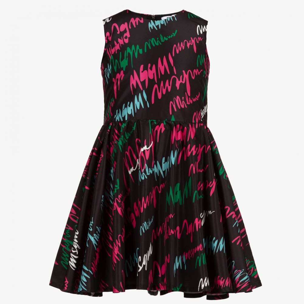 Girls Black Logo Dress