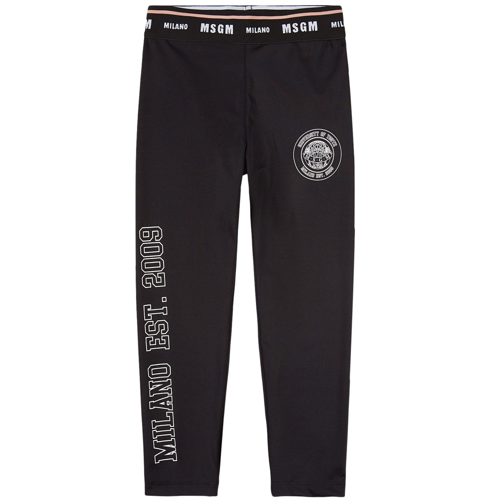 Girls Black Logo Leggings