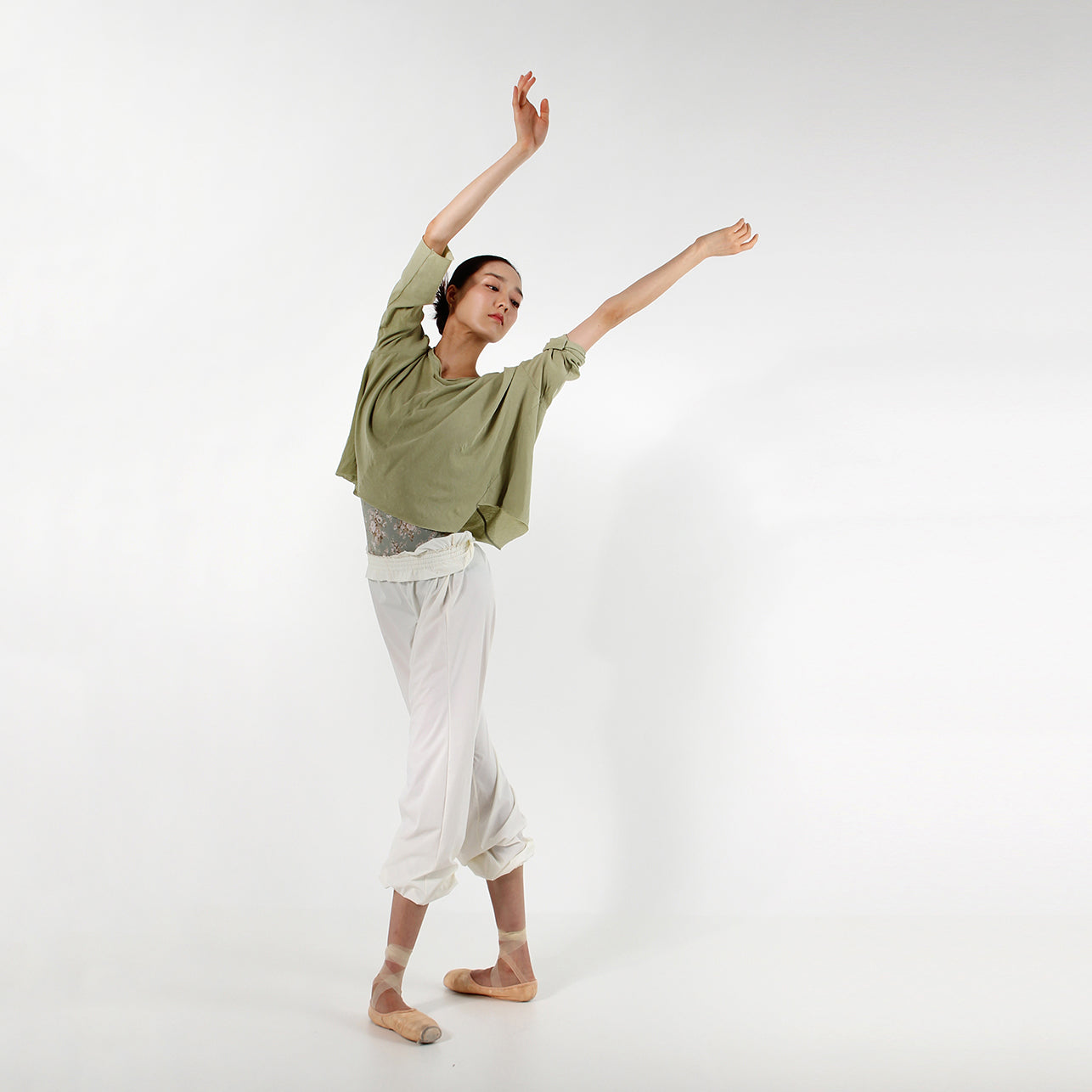 Girls White Ballet Warm Up Trousers