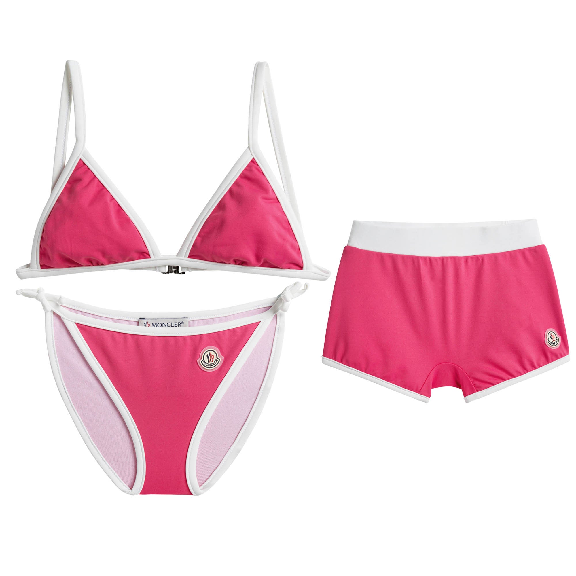 Girls Pink Bikini & Shorts (3 Piece)