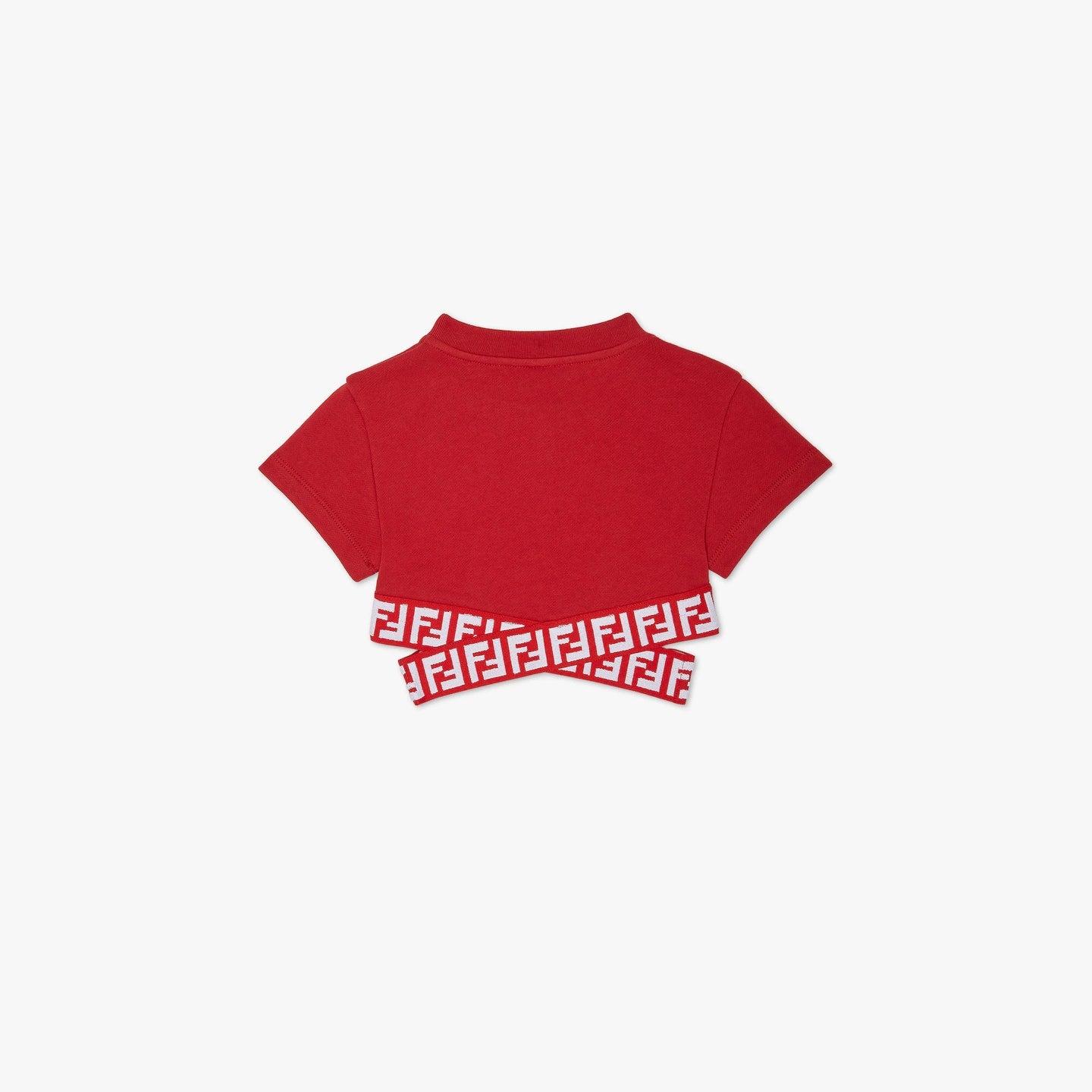 Girls Red FF Logo Cotton T-Shirt
