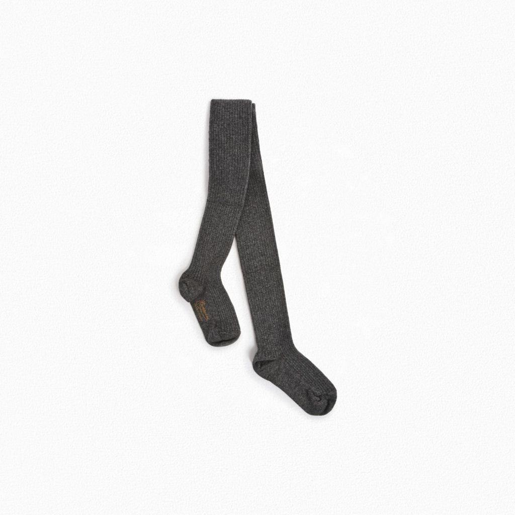 Girls Dark Grey Cotton Tights