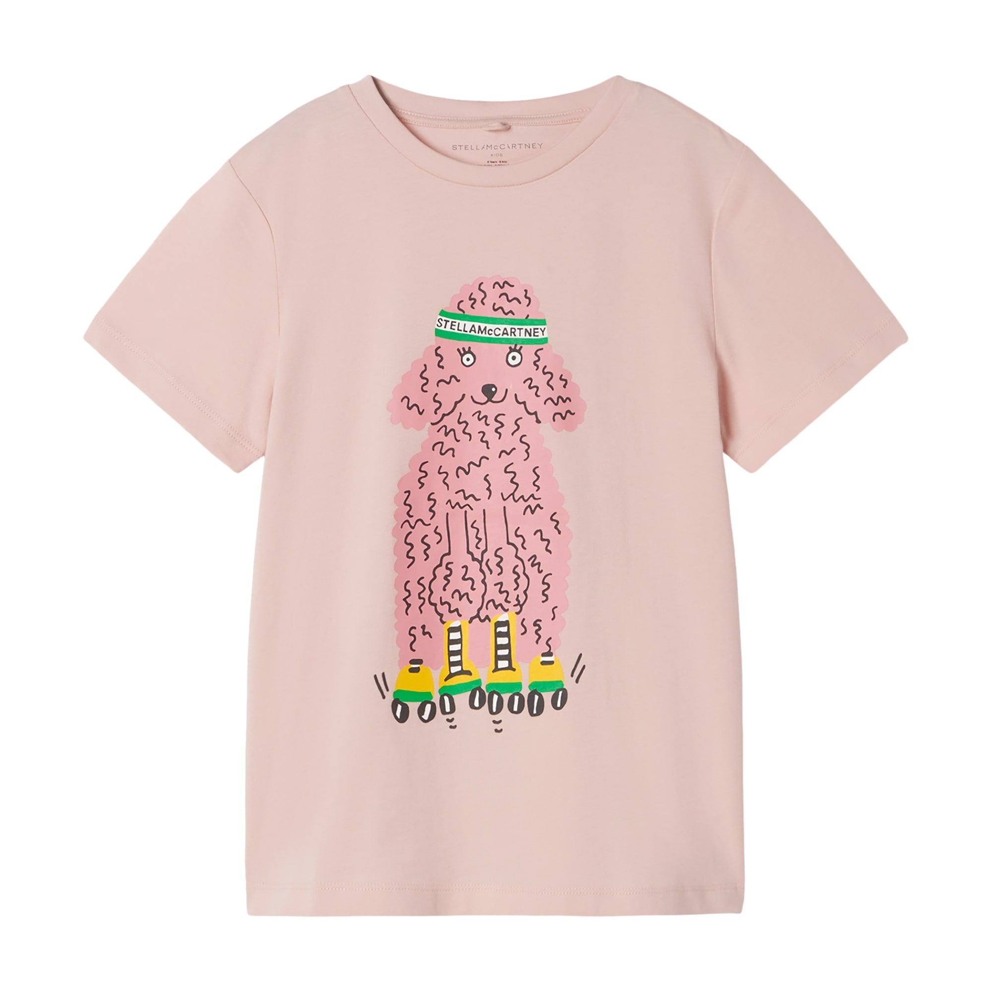 Girls Pink Poodle Printing Cotton T-Shirt
