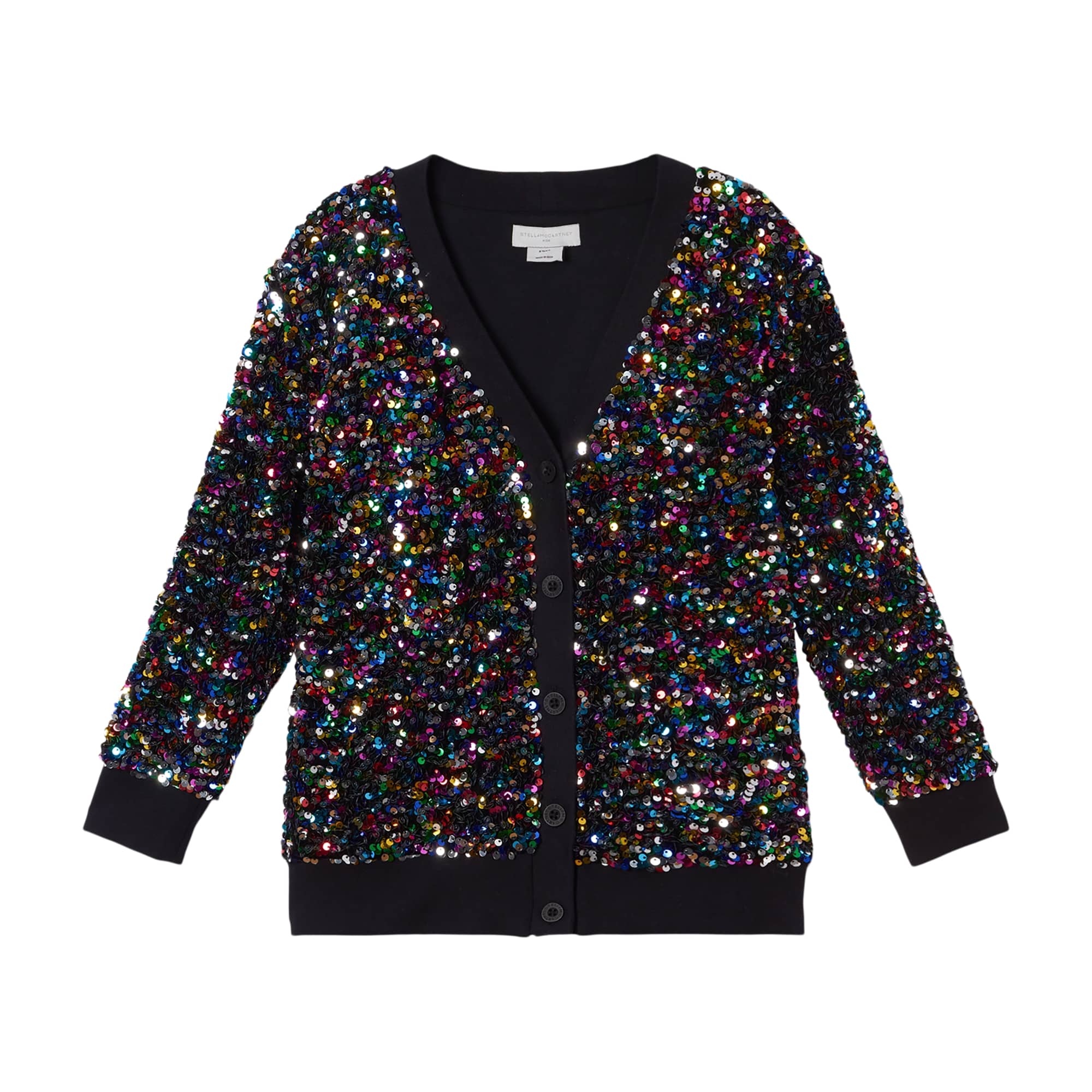 Girls Black Glitter Cardigan