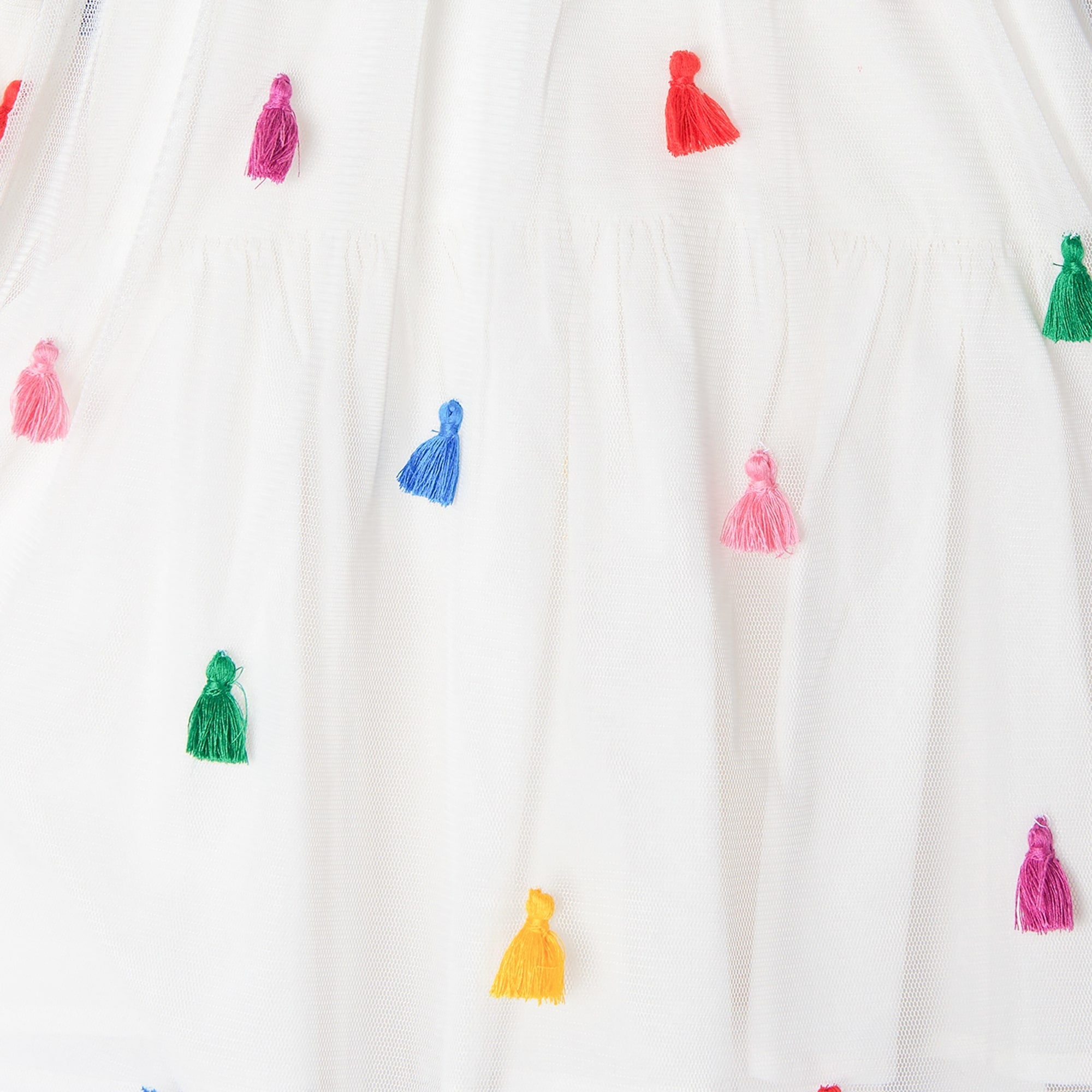 Baby Girls White Tassels Tulle Dress Set