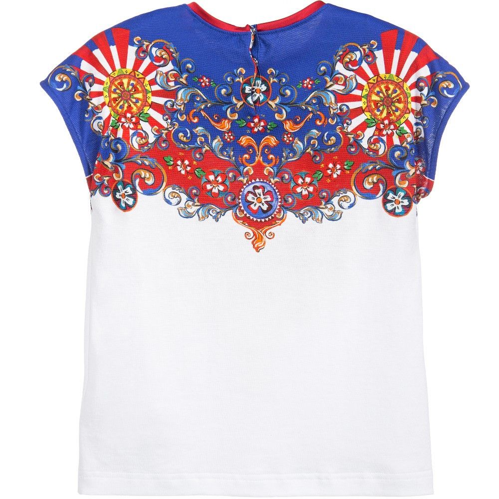 Girls Multicolor Printed Blouse With Gems Trims - CÉMAROSE | Children's Fashion Store - 2