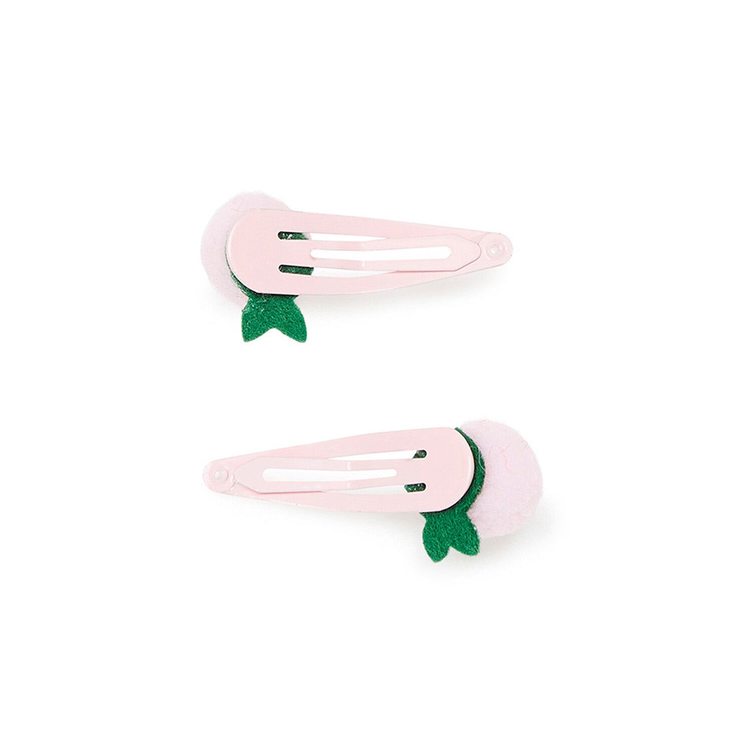 Girls Pink Pompom Hair Clips