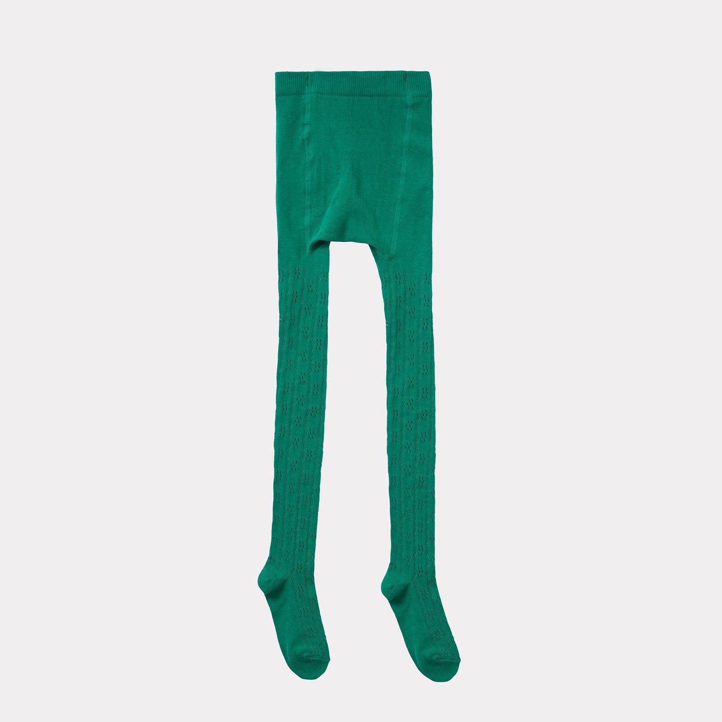 Girls Green Cotton Tights