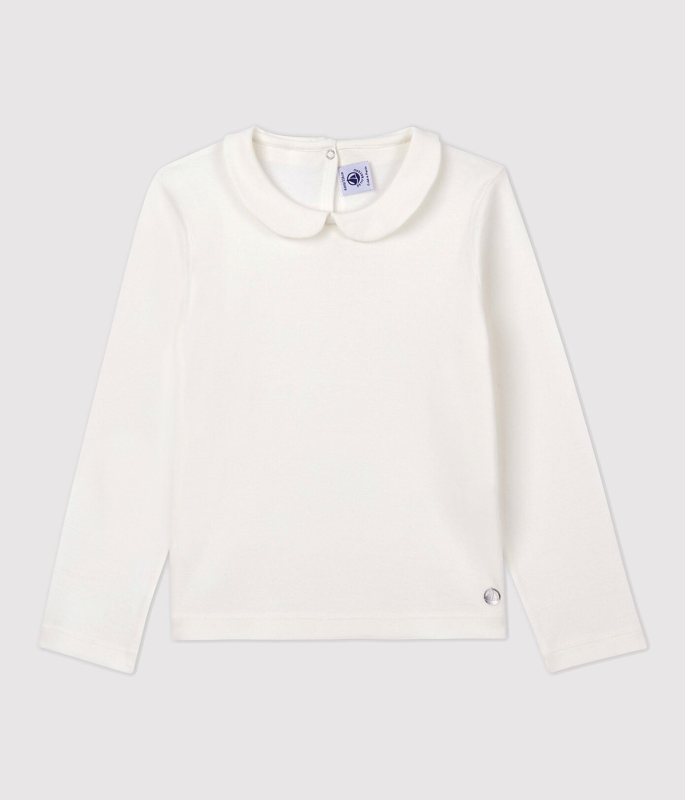 Girls White Cotton T-Shirt