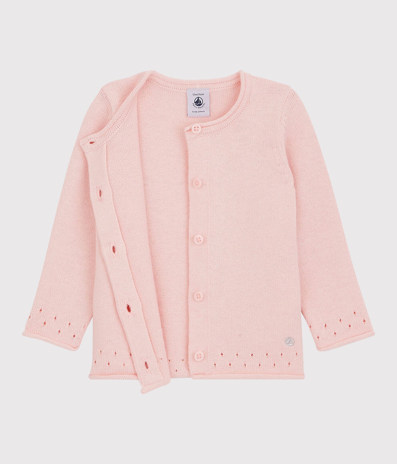 Baby Girls Pink Cotton Cardigan