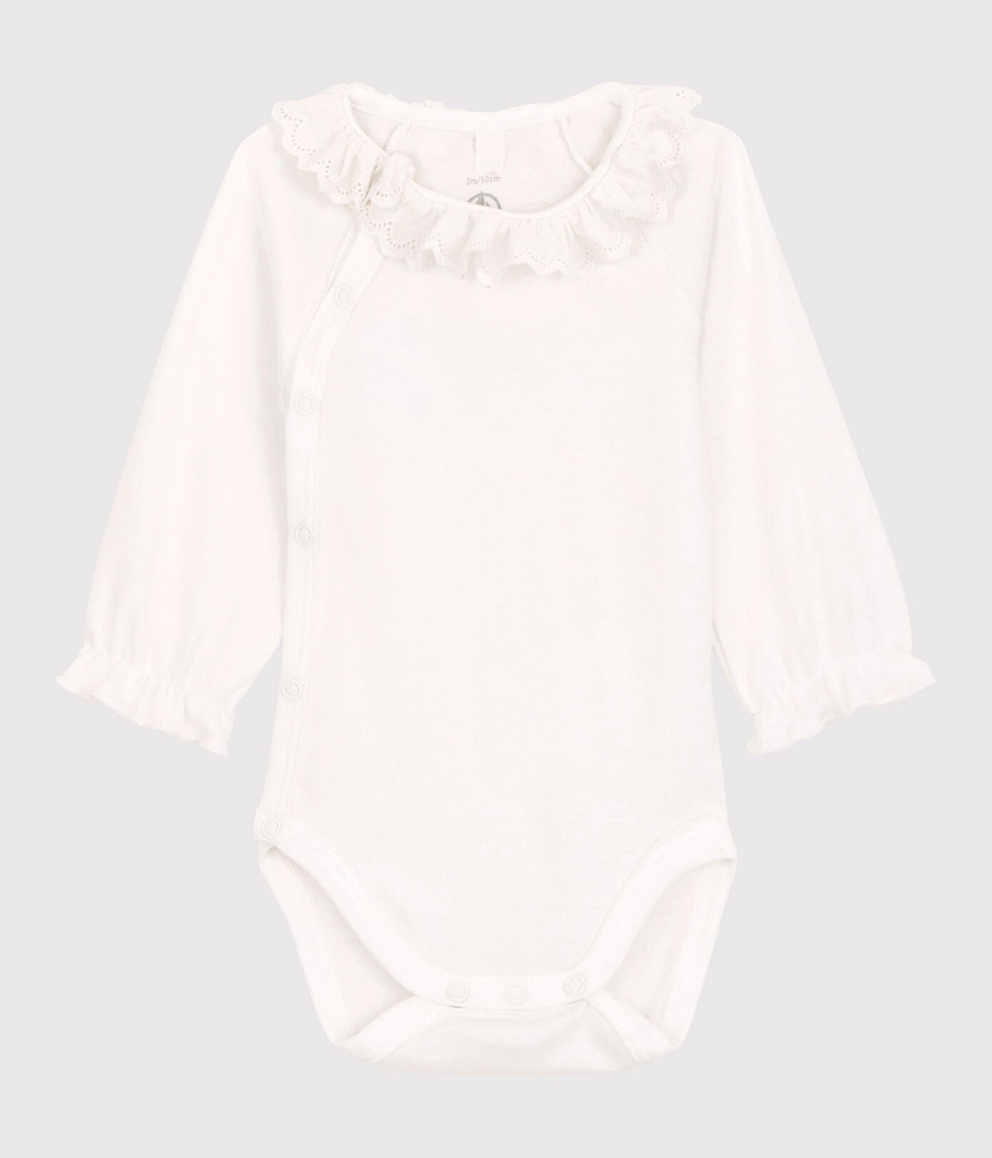 Baby Girls White Cotton Babysuit