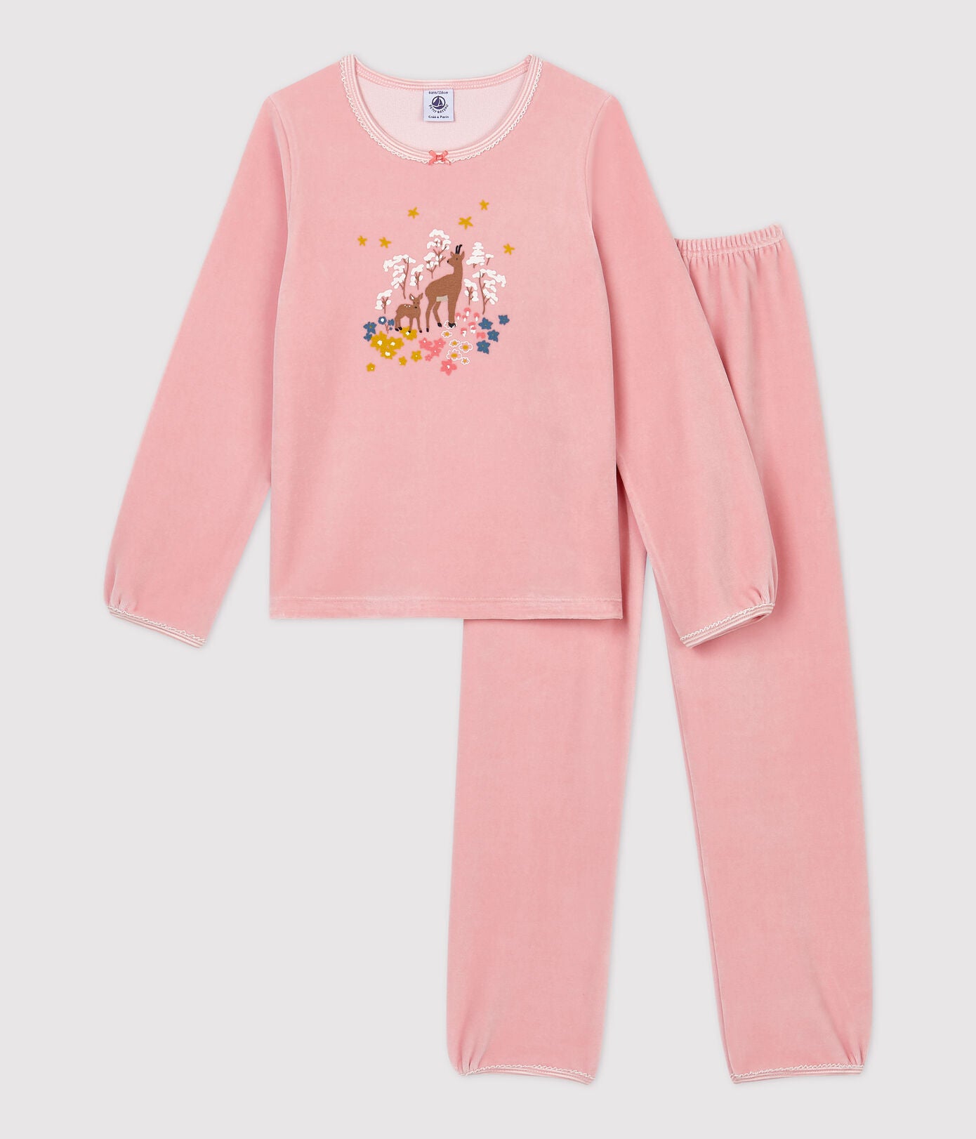 Girls Pink Printed Nightwear Set