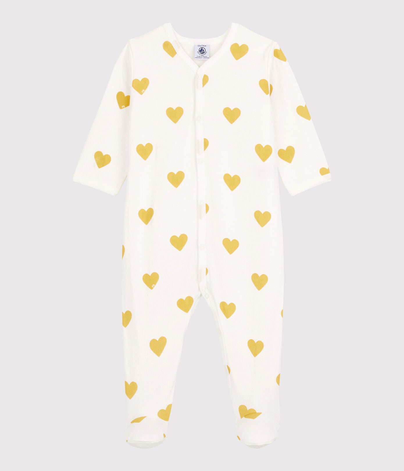 Baby Girls Yellow Heart Cotton Babysuit