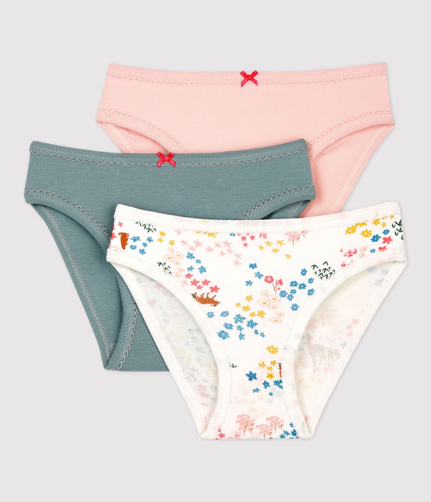Girls Multicolor Cotton Underwear Set (3 Pack)